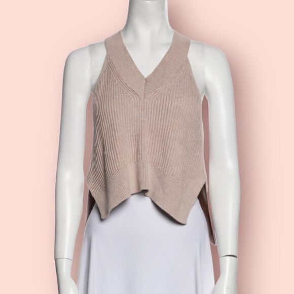 ALL SAINTS V-Neck Sleeveless Crop Top - Picture 1 of 3